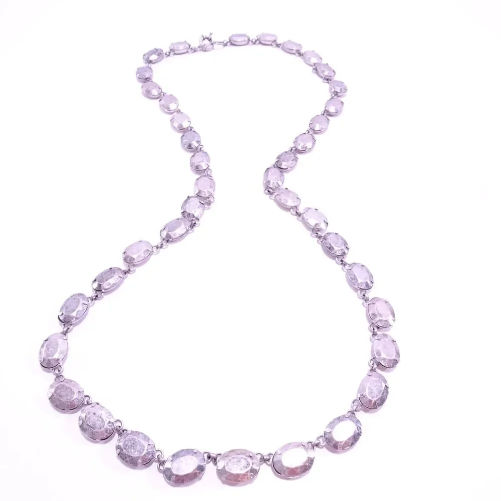 Lee Angel Neiman Marcus PIPER Antique Silver Bubble Oval LONG Necklace NWT 289